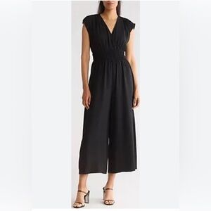 Calvin Klein Smocked Waist Wide Leg Jumpsuit